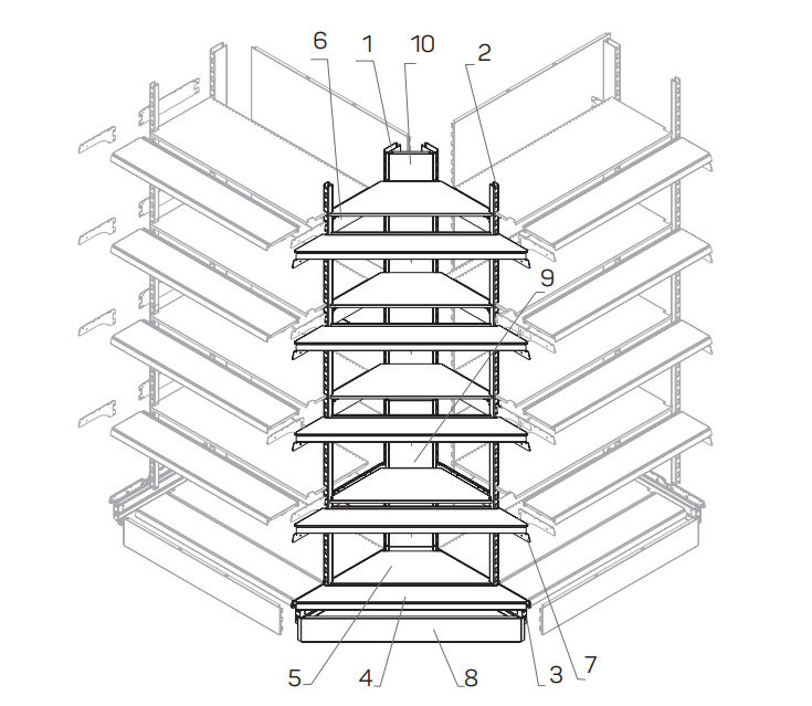 Stahler Praktisch пристенный усиленный угловой (внешний угол) с базой 570мм Раскладная мебель