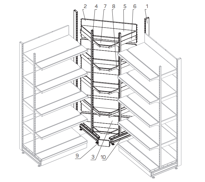 Stahler Praktisch пристенный усиленный угловой (внутренний угол) с базой 570мм Раскладная мебель