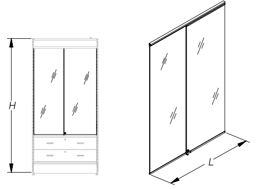 Двери стеклянные раздвижные для низкой тумбы STAHLER Скобяные изделия
