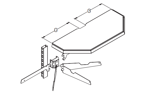 Кронштейн для торцевых полок (комплект с адаптером 80×30) STAHLER Сантехнический крепеж