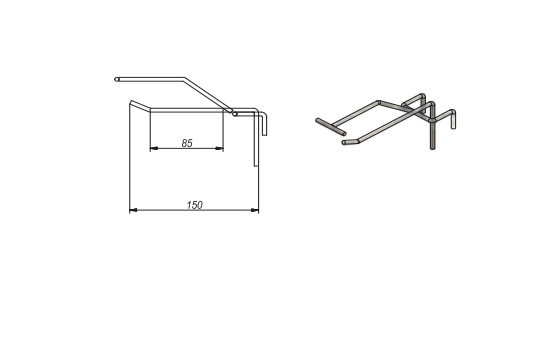 Крючок одинарный с ценникодержателем прутком для сетчатой панели STAHLER Полотенцедержатели и крючки для полотенец