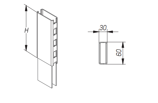 Надставка стойки 30×60 STAHLER Вспомогательное оборудование