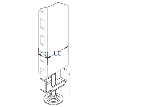 Опора стойки 60х30 съемная STAHLER Вспомогательное оборудование