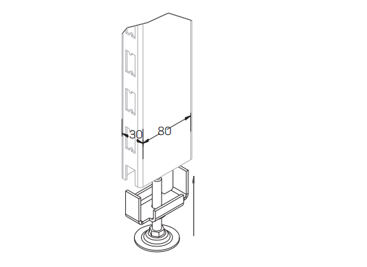 Опора стойки 80х30 съемная STAHLER Вспомогательное оборудование