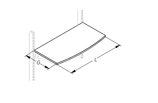 Полка ДСП для Г-образного кронштейна радиусная STAHLER Мебель для бани и сауны