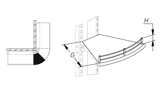 Полка ДСП с полукруглым профилем угловая внешняя 45° (ограничитель H=50) STAHLER Наборы крепежа