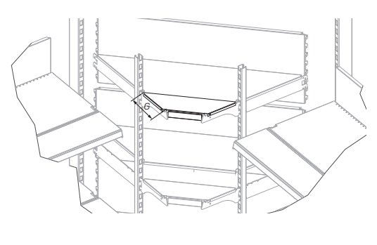 Полка угловая внутренняя добавочная усиленного стеллажа G=210 STAHLER Мебель для бани и сауны