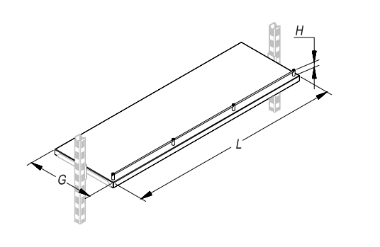 Полка прямая внутренняя (ограничитель H=20) STAHLER Перфопанели и держатели