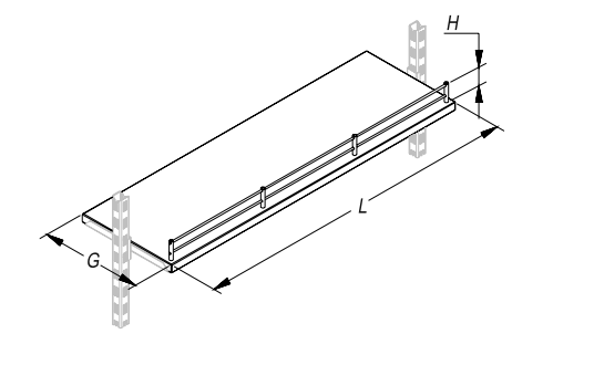 Полка прямая внутренняя (ограничитель H=50) STAHLER Перфопанели и держатели