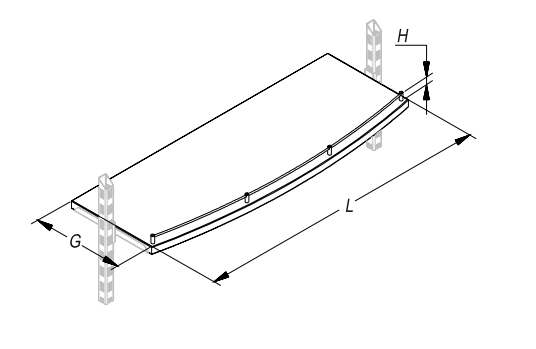 Полка радиусная внутренняя (ограничитель H=20) STAHLER Перфопанели и держатели