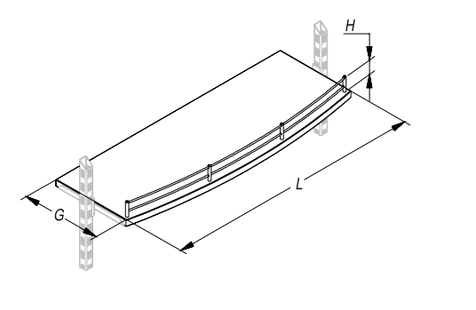 Полка радиусная внутренняя (ограничитель H=50) STAHLER Мебель для бани и сауны